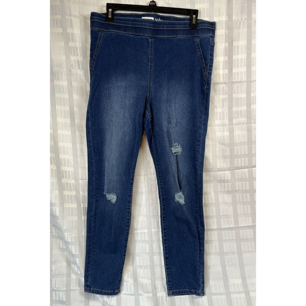 Women soho jeans new york high waist pull on ankle legging Size L - Picture 4 of 9